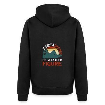 It's not a father Bod It's a father figure - Unisex Premium Organic Zip Hoodie - black - Back - Nico (187cm)
