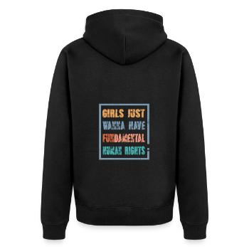 Les filles veulent juste avoir des droits humains fondamentaux - Veste à capuche bio Premium Unisexe - noir - Dos - Nico (187cm)