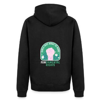 Les filles veulent juste avoir des droits humains fondamentaux - Veste à capuche bio Premium Unisexe - noir - Dos - Nico (187cm)
