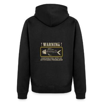 Surströmming - Because life is too short for threads - Unisex Premium Organic Zip Hoodie - black - Back - Nico (187cm)