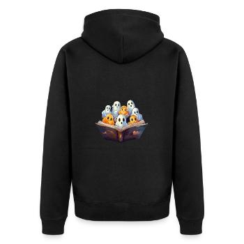 Groovy Lire la suite Livres Ghost Cute Funny - Veste à capuche bio Premium Unisexe - noir - Dos - Nico (187cm)