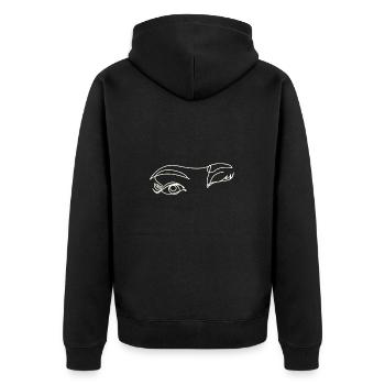 Line Art Gezeichnete Frau Mit Hut Design - Unisex Premium Bio Zip Hoodie - Schwarz - Hinten - Nico (187cm)