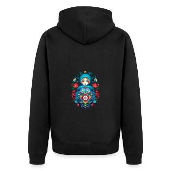 Meine Frau Ist Deutsche Nichts Macht Mir Angst - Unisex Premium Bio Zip Hoodie - Schwarz - Hinten - Nico (187cm)