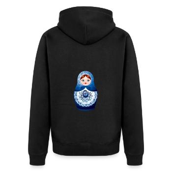 Russian nesting doll - Unisex Premium Organic Zip Hoodie - black - Back - Nico (187cm)