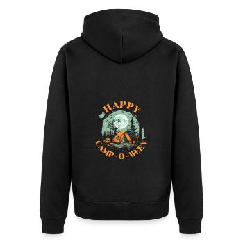Halloween Camping Witch Costume Broom Pumpkin - Unisex Premium Organic Zip Hoodie - black - Back - Nico (187cm)