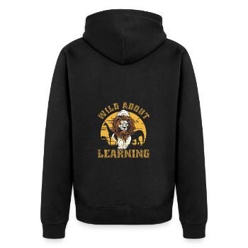 Wild About Learning Lehrer Schule Pre-K Tier - Unisex Premium Bio Zip Hoodie - Schwarz - Hinten - Nico (187cm)