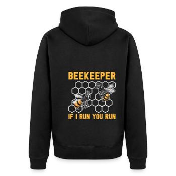 Quand je cours, tu cours abeille trop drôle apiculteur - Veste à capuche bio Premium Unisexe - noir - Dos - Nico (187cm)