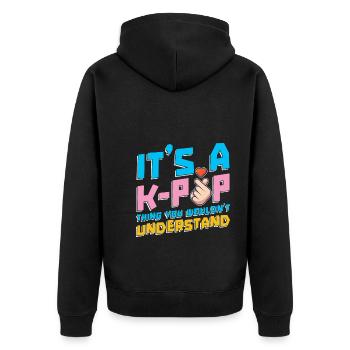 Koreanischer Pop Musiker Geschenk Lustiges K Pop - Unisex Premium Bio Zip Hoodie - Schwarz - Hinten - Nico (187cm)