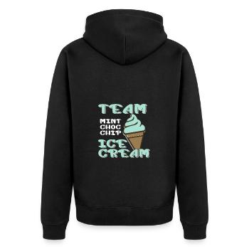Team Mint Choc Crème glacée Cornet Crème glacée Crème glacée - Veste à capuche bio Premium Unisexe - noir - Dos - Nico (187cm)