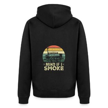 Mind If I Smoke Ribs Grill BBQ Short Ribs Rack - Unisex Premium Bio Zip Hoodie - Schwarz - Hinten - Nico (187cm)
