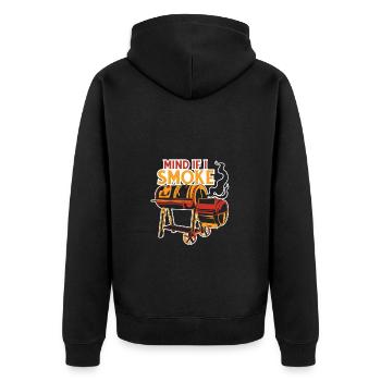 Mind If I Smoke Ribs Grill BBQ Short Ribs Rack - Unisex Premium Bio Zip Hoodie - Schwarz - Hinten - Nico (187cm)