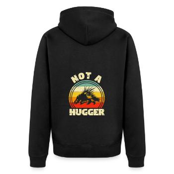 Pas un Hugger Porcupine Nature Lover Rod - Veste à capuche bio Premium Unisexe - noir - Dos - Nico (187cm)