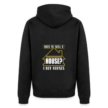 Do you need a house to sell I'm buying - Unisex Premium Organic Zip Hoodie - black - Back - Nico (187cm)