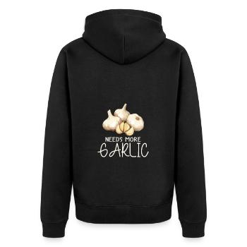 Besoin de plus de gousses d’ail - Veste à capuche bio Premium Unisexe - noir - Dos - Nico (187cm)