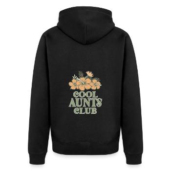 Cool Aunts Club Groovy Retro Tante Muttertag - Unisex Premium Bio Zip Hoodie - Schwarz - Hinten - Nico (187cm)