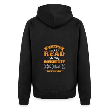 Mein Unsichtbarer Mantel Funktioniert Nicht - Unisex Premium Bio Zip Hoodie - Schwarz - Hinten - Nico (187cm)