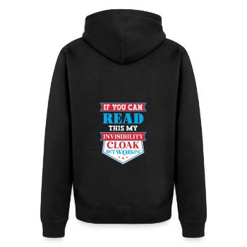 Mein Unsichtbarer Mantel Funktioniert Nicht - Unisex Premium Bio Zip Hoodie - Schwarz - Hinten - Nico (187cm)
