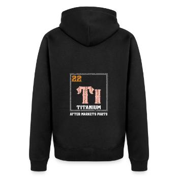 Hüftprothese Titan Ti Gebrauchtteile Wissenschaft - Unisex Premium Bio Zip Hoodie - Schwarz - Hinten - Nico (187cm)