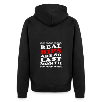 Real Hips Are So Last Month Joint Replacement - Unisex Premium Organic Zip Hoodie - black - Back - Nico (187cm)