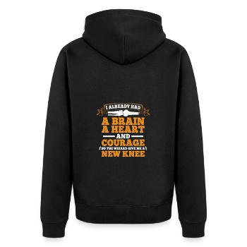 Knee Surgery Recovery Joint Replacement - Unisex Premium Organic Zip Hoodie - black - Back - Nico (187cm)