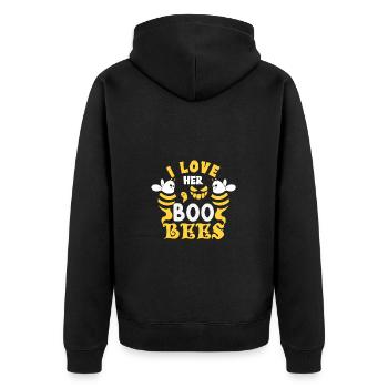 Ich Liebe Ihr Boo Bees Pärchen Halloween Kostüm - Unisex Premium Bio Zip Hoodie - Schwarz - Hinten - Nico (187cm)