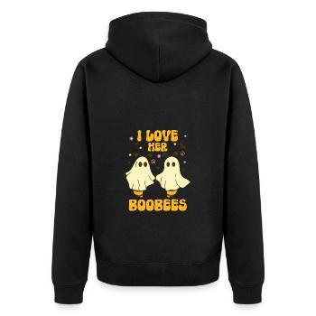 Ich Liebe Ihr Boo Bees Pärchen Halloween Kostüm - Unisex Premium Bio Zip Hoodie - Schwarz - Hinten - Nico (187cm)