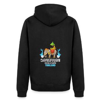 SongKran Festival of Water Thailand - Unisex Premium Organic Zip Hoodie - black - Back - Nico (187cm)