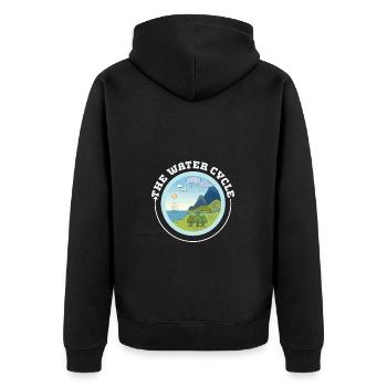 The Water Cycle - Meterology Weather Forecast - Unisex Premium Organic Zip Hoodie - black - Back - Nico (187cm)