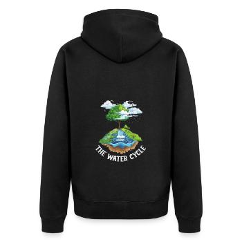 The Water Cycle - Meterology Weather Forecast - Unisex Premium Organic Zip Hoodie - black - Back - Nico (187cm)