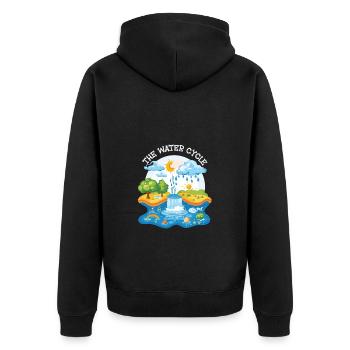 The Water Cycle - Meterology Weather Forecast - Unisex Premium Organic Zip Hoodie - black - Back - Nico (187cm)