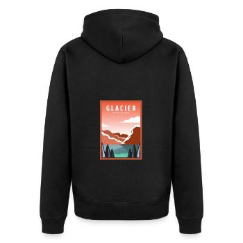 Glacier National Park, British Columbia, Canada - Unisex Premium Organic Zip Hoodie - black - Back - Nico (187cm)
