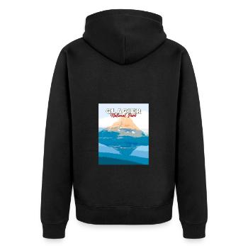 Glacier National Park, British Columbia, Canada - Unisex Premium Organic Zip Hoodie - black - Back - Nico (187cm)