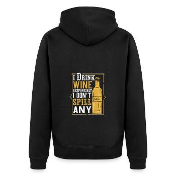 Je bois du vin de manière responsable, je - Veste à capuche bio Premium Unisexe - noir - Dos - Nico (187cm)