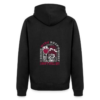 Je bois du vin de manière responsable, je - Veste à capuche bio Premium Unisexe - noir - Dos - Nico (187cm)