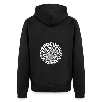 Focus Optical Illusion - Fascinating Visual - Unisex Premium Organic Zip Hoodie - black - Back - Nico (187cm)