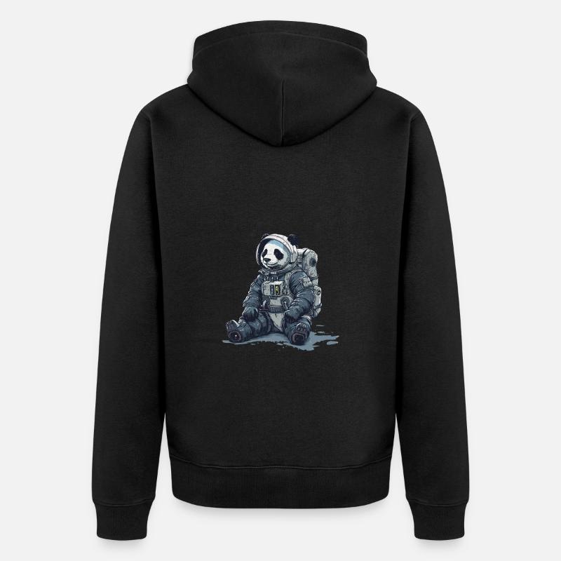 Panda Astronaut - Bamboo Rocket Adventures - Veste à capuche bio Premium Unisexe - noir