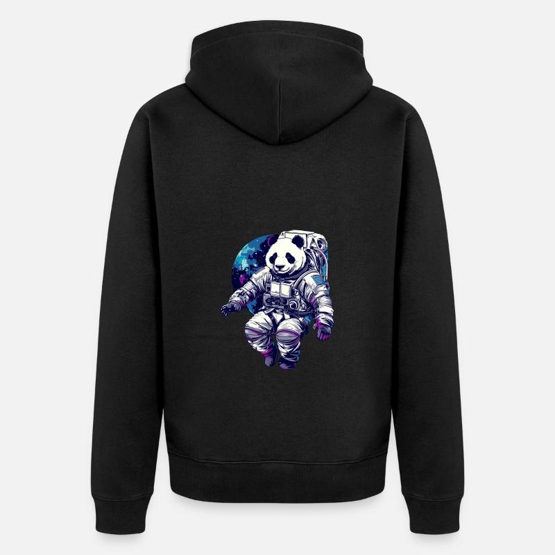 Panda Astronaut - Bamboo Rocket Adventures - Veste à capuche bio Premium Unisexe - noir