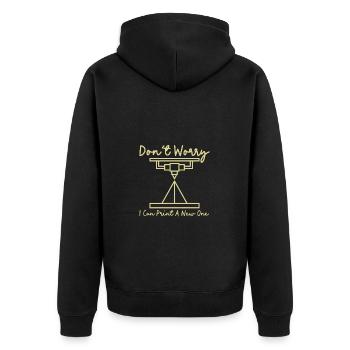Ich Drucke Es Einfach Neu - 3D Drucker 3D Druck - Unisex Premium Bio Zip Hoodie - Schwarz - Hinten - Nico (187cm)