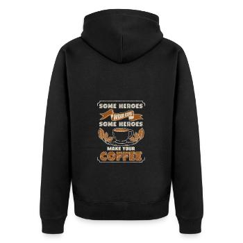 Certains héros portent des capes, d’autres cuisinent - Veste à capuche bio Premium Unisexe - noir - Dos - Nico (187cm)