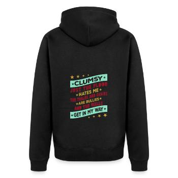 Je ne suis pas maladroit, les murs sont gênants - Veste à capuche bio Premium Unisexe - noir - Dos - Nico (187cm)