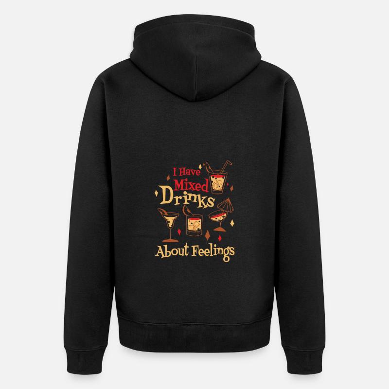 Gemischte Gefühle Und Exquisite Drinks - Unisex Premium Bio Zip Hoodie - Schwarz