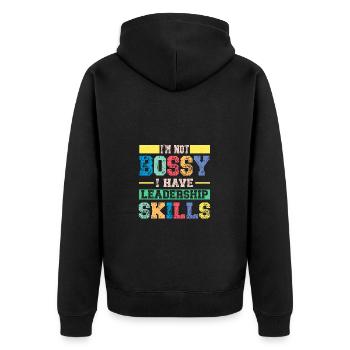 I'm not bossy, I have leadership skills - Unisex Premium Organic Zip Hoodie - black - Back - Nico (187cm)