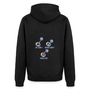 Monter Passer Vers le bas Changer de vitesse Voiture amusante Changements de vitesse - Veste à capuche bio Premium Unisexe - noir - Dos - Nico (187cm)