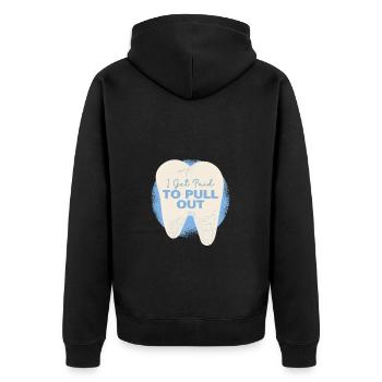 Zahnfee Humorvolle Spruchkunst - Unisex Premium Bio Zip Hoodie - Schwarz - Hinten - Nico (187cm)