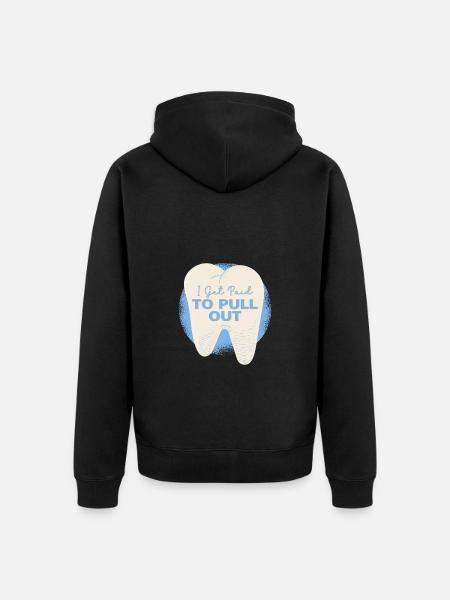 Zahnfee Humorvolle Spruchkunst - Unisex Premium Bio Zip Hoodie - Schwarz