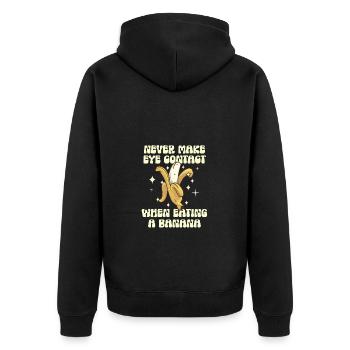 Never make eye contact when eating bananas - Unisex Premium Organic Zip Hoodie - black - Back - Nico (187cm)