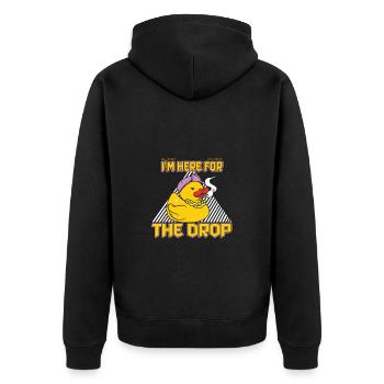 I'm here for the drop music ducks - Unisex Premium Organic Zip Hoodie - black - Back - Nico (187cm)