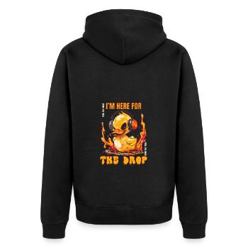 I'm here for the drop music ducks - Unisex Premium Organic Zip Hoodie - black - Back - Nico (187cm)