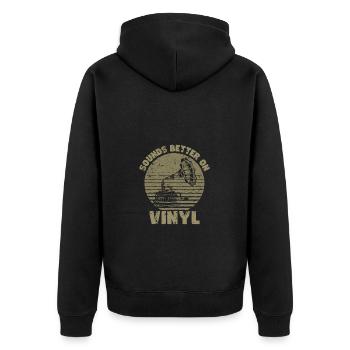 Sounds better on vinyl retro music lovers - Unisex Premium Organic Zip Hoodie - black - Back - Nico (187cm)