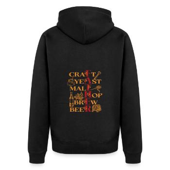 Craft Yeast Malt Hop Brew Beer - Perfect for - Unisex Premium Organic Zip Hoodie - black - Back - Nico (187cm)